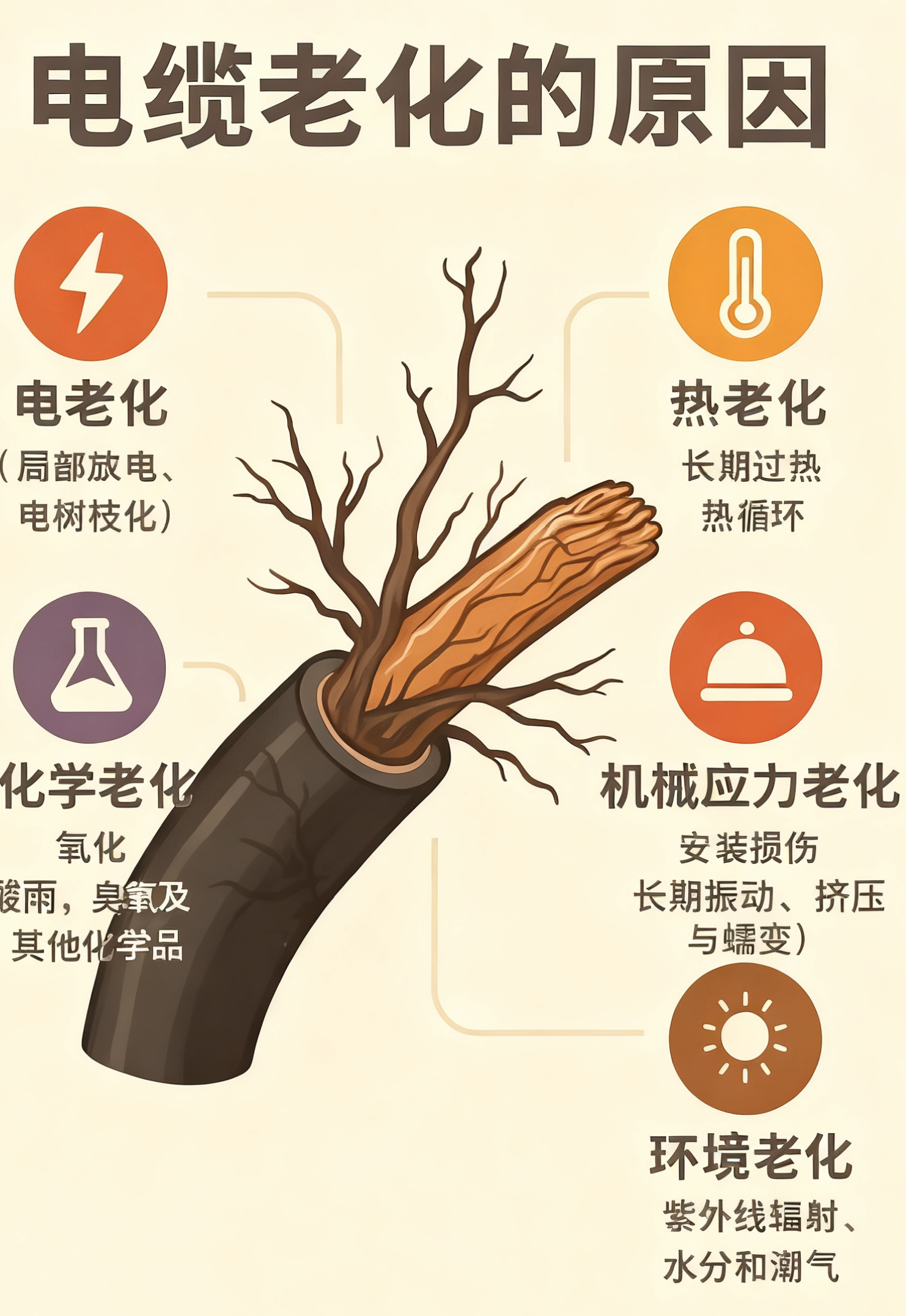 电缆绝缘层为什么会老化？？？？？五个最常见的原因